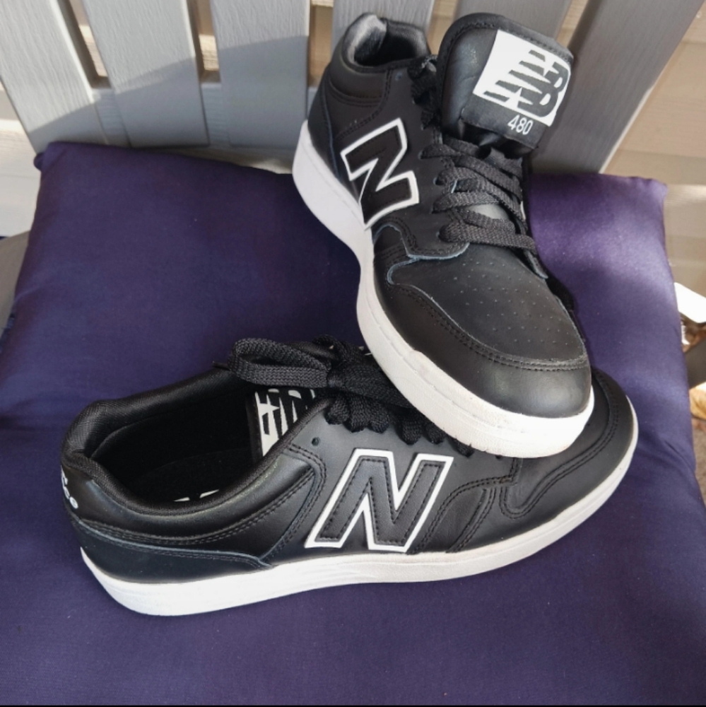 New Balance 480 Shoes black and white - Picture 1 of 5